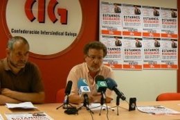 Suso Seixo, secretario xeral de la CIG, en rueda de prensa