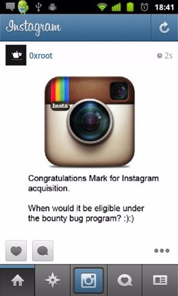 Vulnerabilidad de Instagram por Oxroot