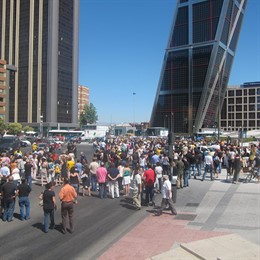 Corte de funcionarios en Plaza de Castilla