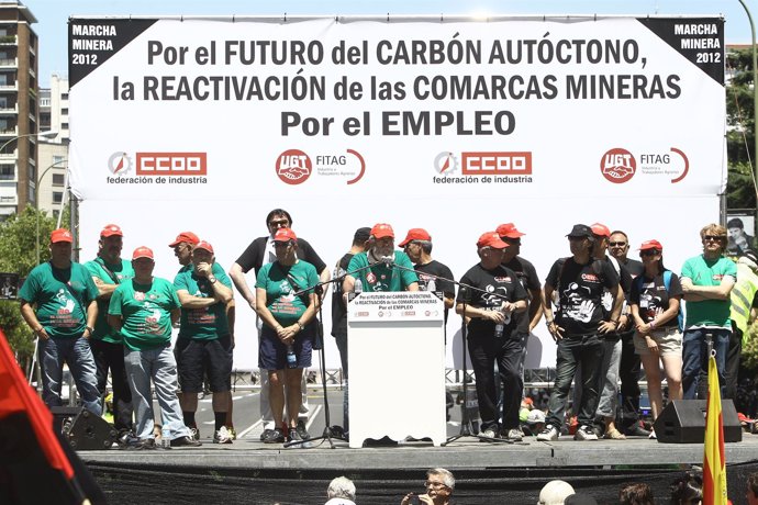 Fin de la manifestación a favor de los mineros en Madrid
