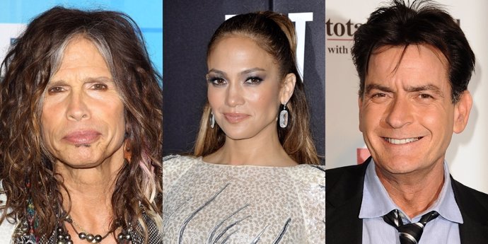 Jennifer Lopez, Steven Tyler y Charlie Sheen