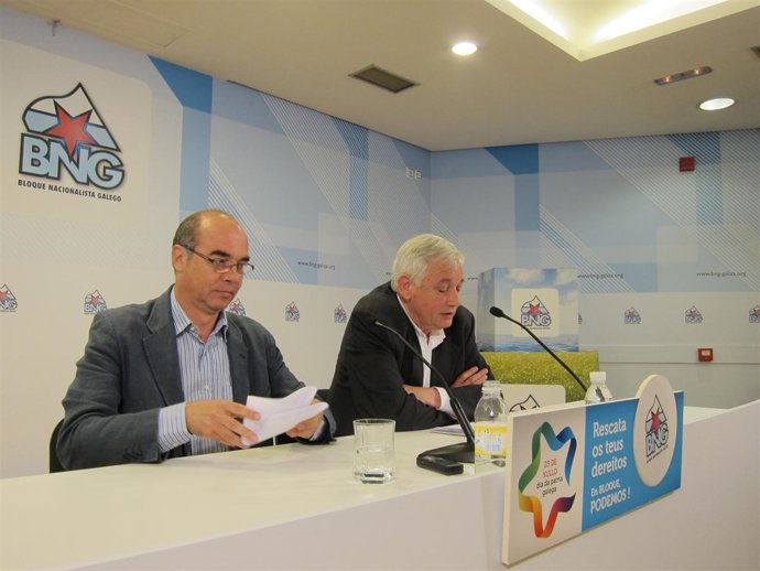 Jorquera y Guillerme Vázquez, en rueda de prensa, BNG