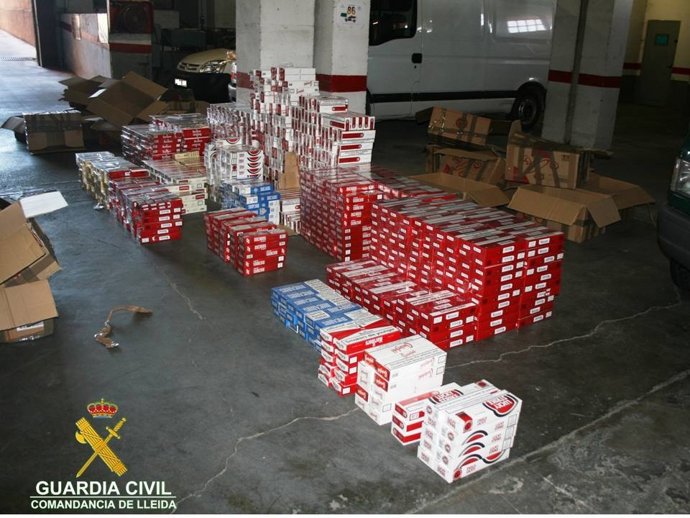 Tabaco decomisado en un polígono de Lleida