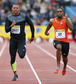 Tyson Gay gana los 100 metros de la Diamond League de Londres