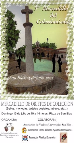 Cartel Del Mercadillo Del Coleccionismo De Cáceres