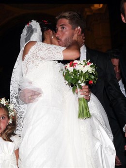 Sergio Ramos en el día de la boda de su hermana Miriam