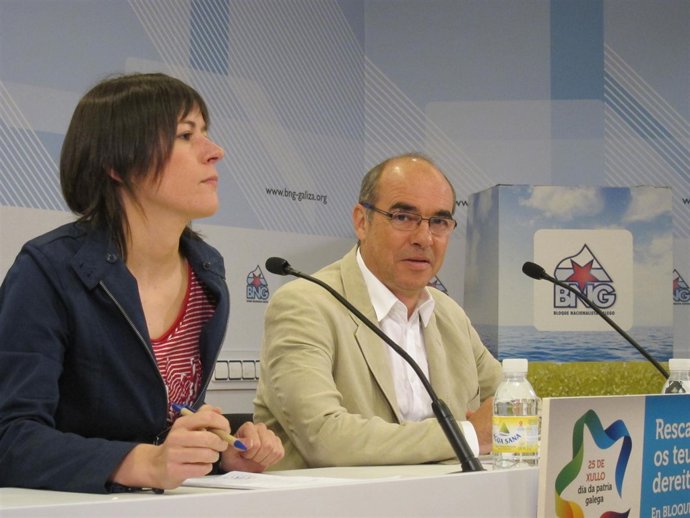 Jorquera y Ana Pontón, en rueda de prensa, BNG
