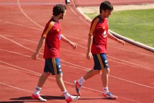 Juan Mata Y David Silva Entrenamiento Selección Española