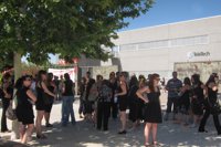 Normalidad en la primera noche de acampada de protesta de empleados de Teletech, que hoy llevarán una carta a Cospedal