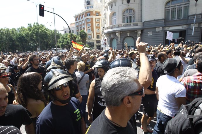 Manifestación de funcionarios por los recortes en Madrid