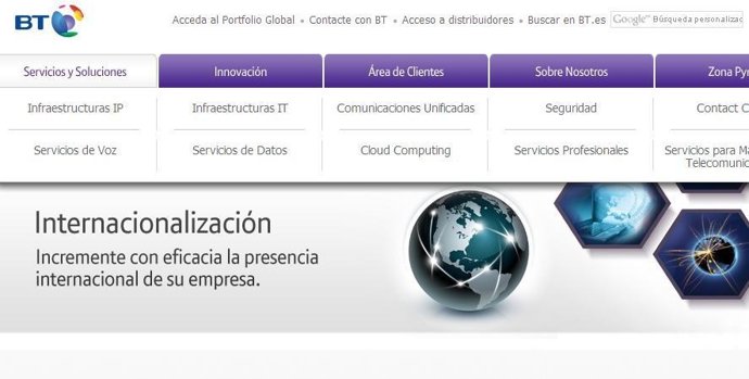 Página web de BT