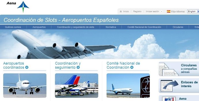 Aena nueva web de coordinación de 'slots' 