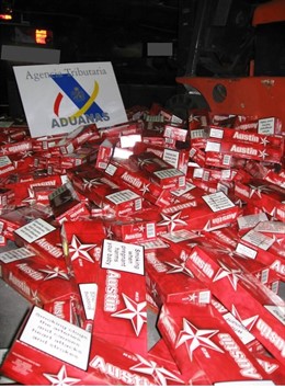 Cartones de tabaco incautados