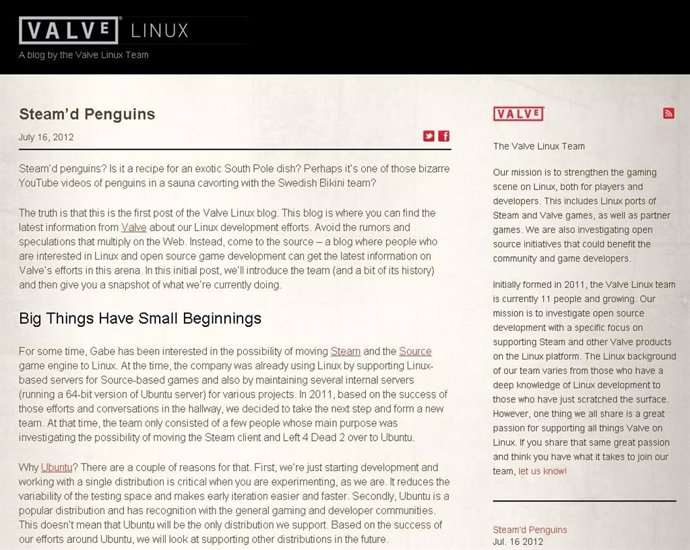 Blog de Valve para Linux 