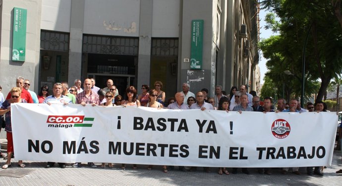 Concentración en Málaga tras accidente laboral