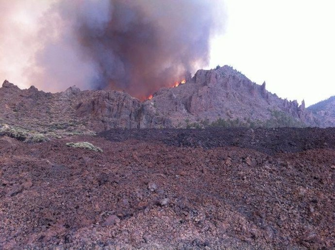 El incendio llega al Parque Nacional del Teide