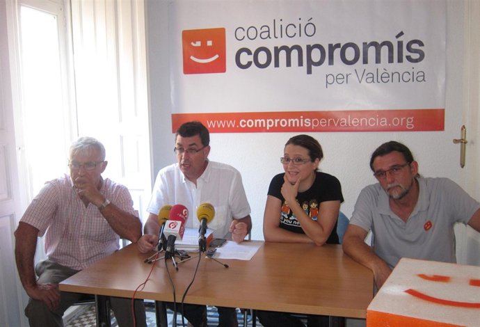 Ribó, Morera, Oltra Y Ponce Durante La Rueda De Prensa De Compromís.