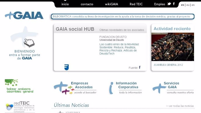 Página web Gaia