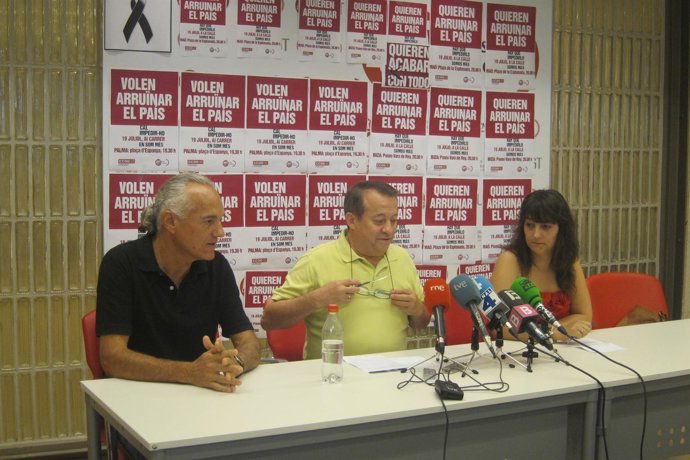 Secretario general de UGT, Lorenzo Bravo y de CCOO, Katiana Vicens