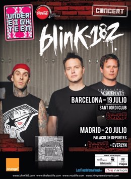 Cartel del concierto de Blink-182 en Barcelona y Madrid