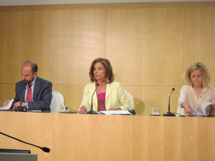 La alcaldesa de Madrid, Ana Botella, en la rueda de prensa posterior a la Junta