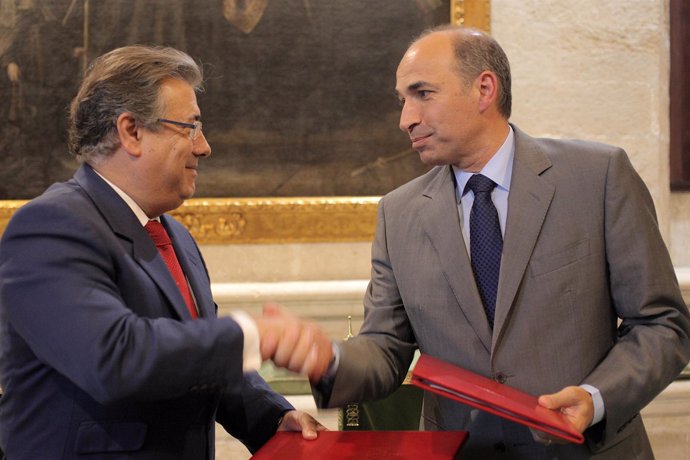 El alcalde de Sevilla, Juan Ignacio Zoido, y el consejero delegado de Abengoa.