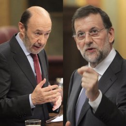 Montaje Entre Rubalcaba Y Mariano Rajoy