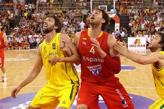 Pau Gasol en el partido ante Australia