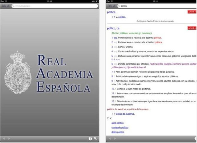 Aplicación del Diccionario de la RAE