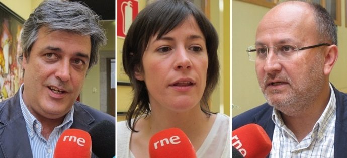 Portavoces de los tres grupos parlamentarios (Puy, Pontón y Losada)