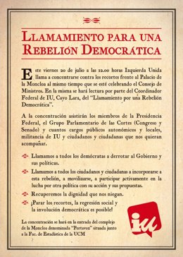 Cartel concentración Moncloa