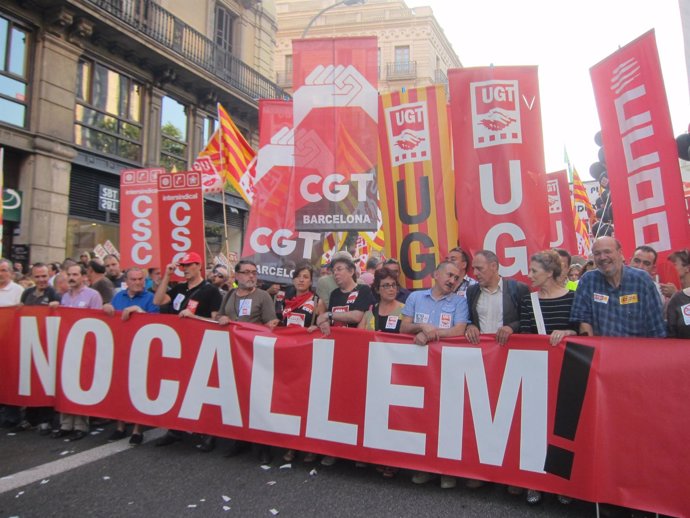 Manifestación En Barcelona Contra Los Recortes Del Gobierno