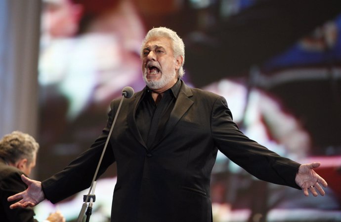 El tenor Plácido Domingo durante un concierto en Buenos Aires