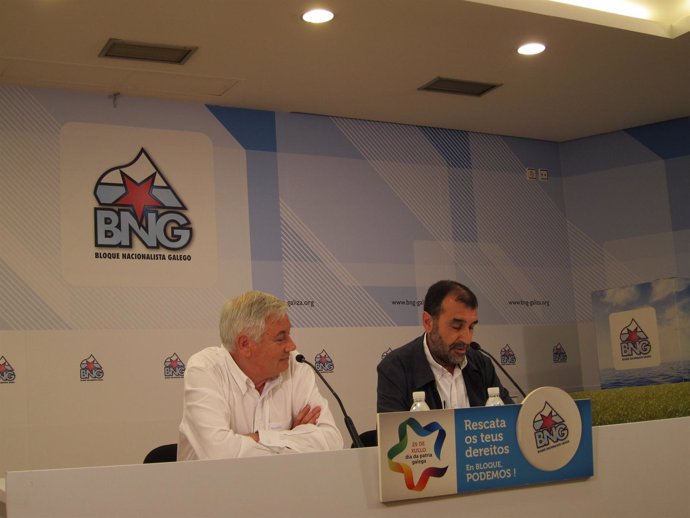 El portavoz del BNG, Guillerme Vázquez, y el diputado Fernando Branco Parga