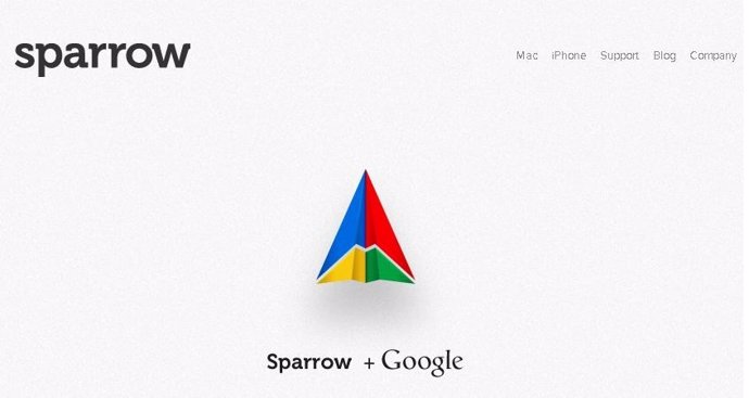 Página web de Sparrow 