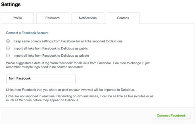 Delicious Incorpora Facebook