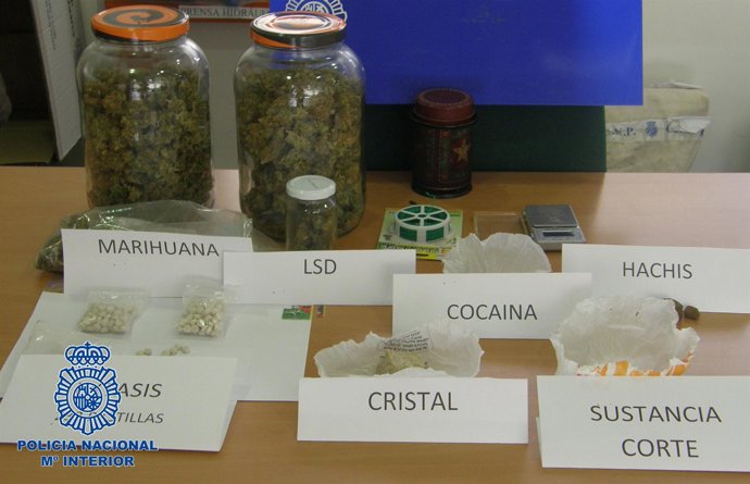 Sustancias estupefacientes intervenidas por la Policía Nacional