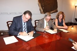 El conseller Cleries y el alcalde Trias 