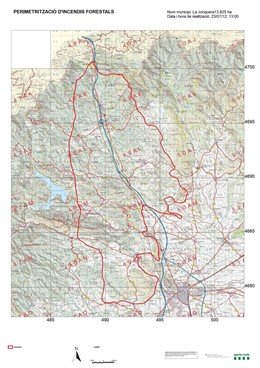 Superficie Quemada En El Incendio Del Empordà, Originado En La Jonquera