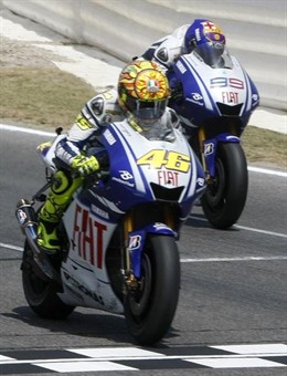 Rossi y Lorenzo en el GP de Catalunya