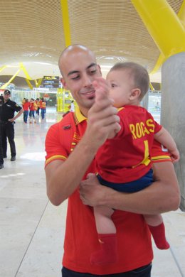 Albert Rocas y su hijo  Balonmano Juegos Olímpicos 