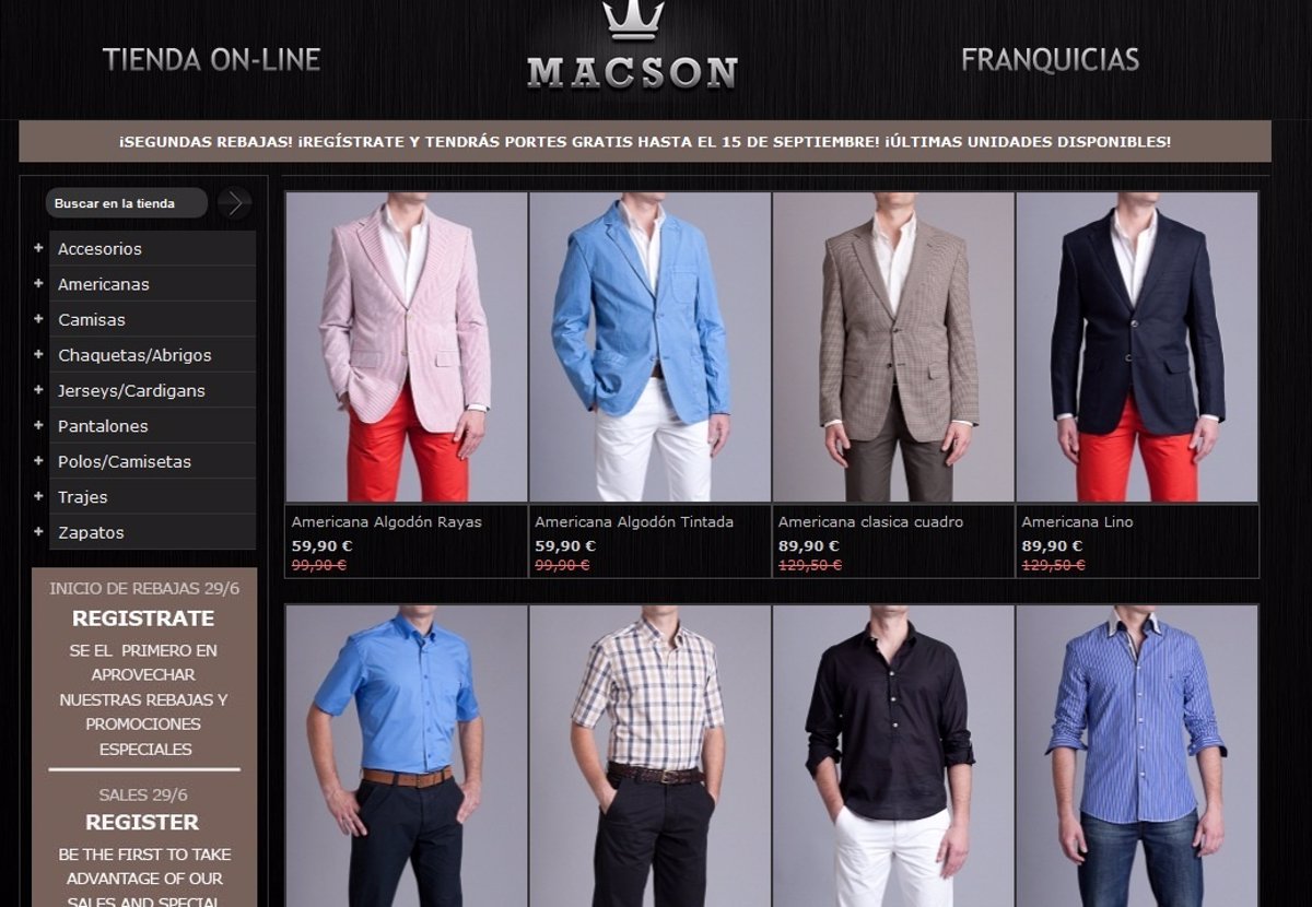 Complacer Intacto Supresión Macson inaugura su tienda online