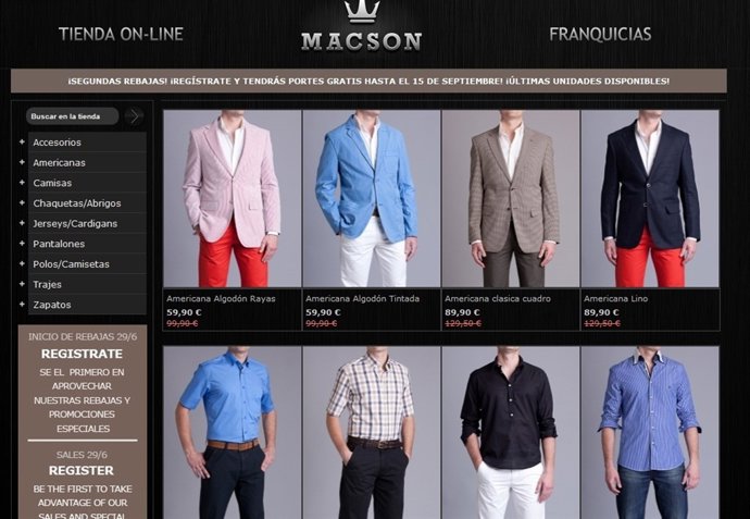 Tienda online Macson