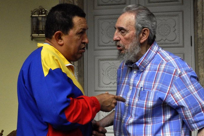 Hugo Chávez y Fidel Castro.