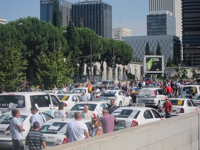 Manifestación de los taxistas por Madrid