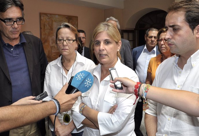 García Pelayo atiende a los medios tras la suspensión del pleno