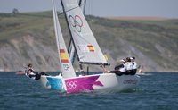 Vela/Londres.- Echegoyen, Toro y Pumariega lideran la tabla de Match Race tras el primer día en Weymouth