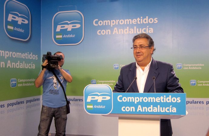 Juan Ignacio Zoido (PP-A), hoy en rueda de prensa