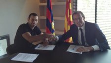 Javier Mascherano Y Sandro Rosell En La Firma Del Contrato