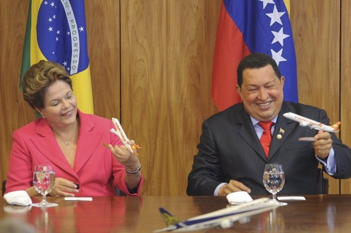 Dilma Rousseff y Hugo Chávez